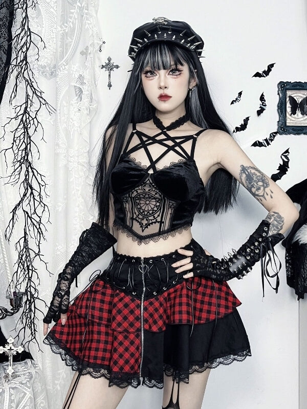 cutiekill-y2k-black-red-mix-up-gothic-skirt-ah0768-7